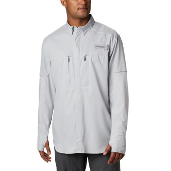 Columbia Overhemd Heren, PFG Force XII Zero Long Sleeve Hybrid Grijs, 97NVROWIJ